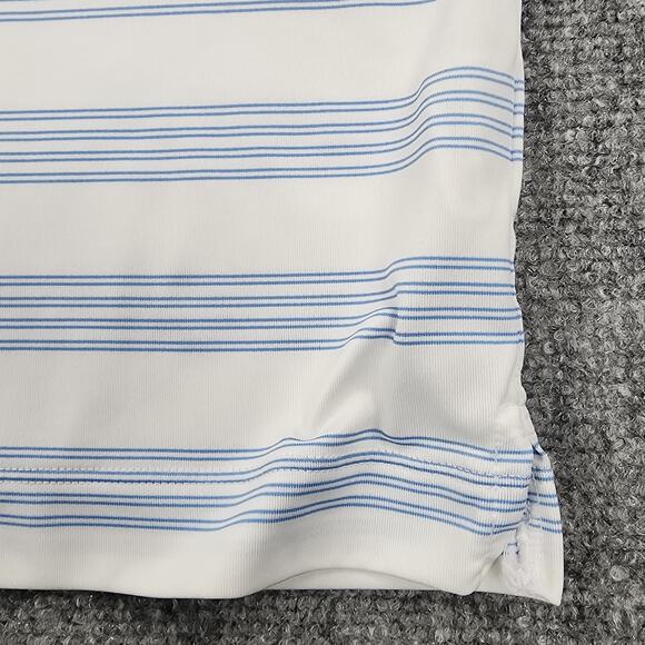 Nike Golf Shirt Mens XL White Blue Striped Active Tour Performance Polo Seaview - Picture 15 of 16